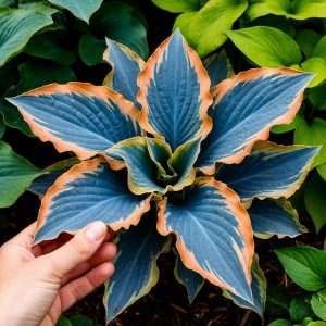 Хоста Океан Вью купить по цене от 960р. в интернет-магазине «Посадика» с доставкой почтой в в Чермозе и по всей России – [изображение №1].